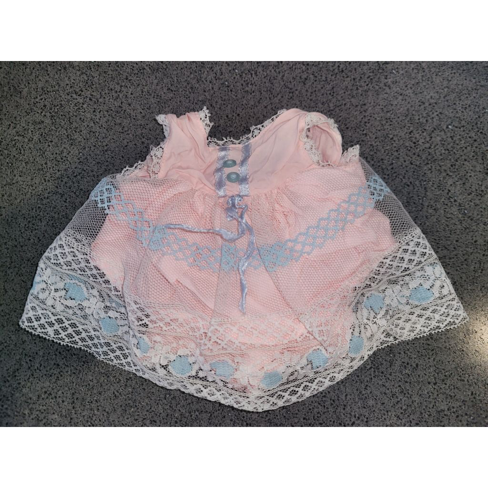 1964 Mattel Baby First Step Doll Dress Japan Tagged Outfit Pink Blue